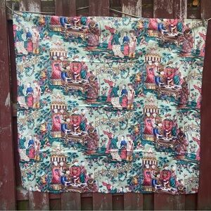Asian Inspired Vintage Tablecloth 1980's